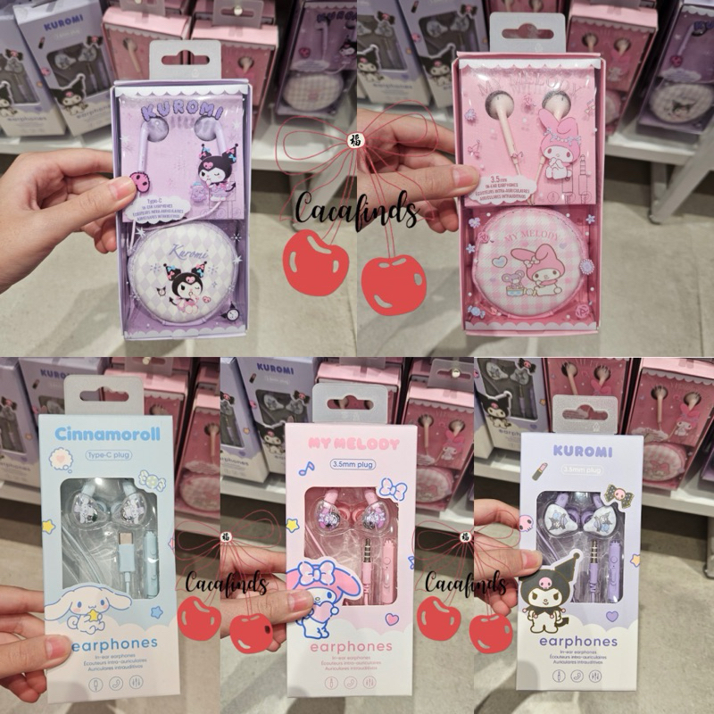 MINISO x Sanrio‼️Headset / In-Ear Earphone Type C & 3.5mm With Case Sanrio Collection (Kuromi / Cinn