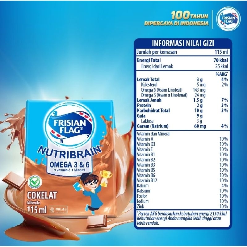 

Frisian Flag Omega Susu UHT Chocolate 115Ml [36 Pcs]