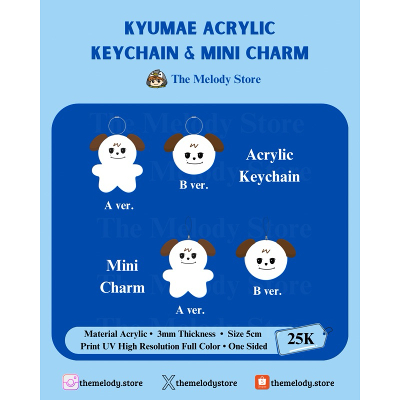 Kyumae Acrylic Mini Keychain • Mini Charm • Sticker Deco • Photocard Holder • Griptok (Pop Socket) K