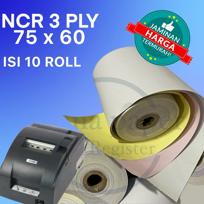

KERTAS KASIR NCR 3 PLY 75X60 (isi 10roll)