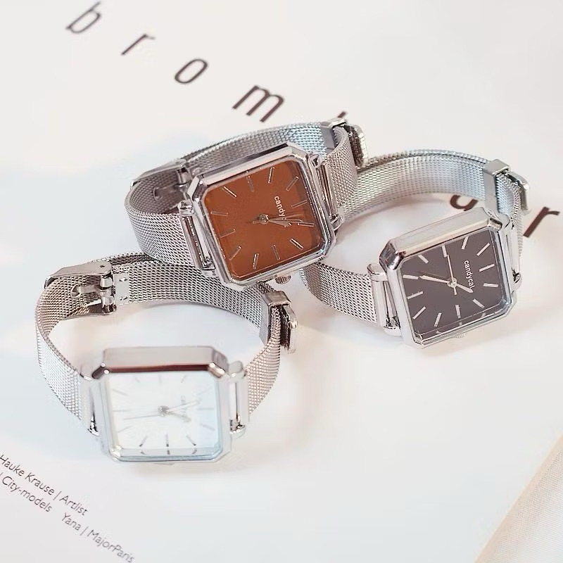AK  KCL-07 JAM TANGAN WANITA ANALOG CASUAL CANDYCAT SEGI RANTAI PASIR FASHION COUPLE PRIA