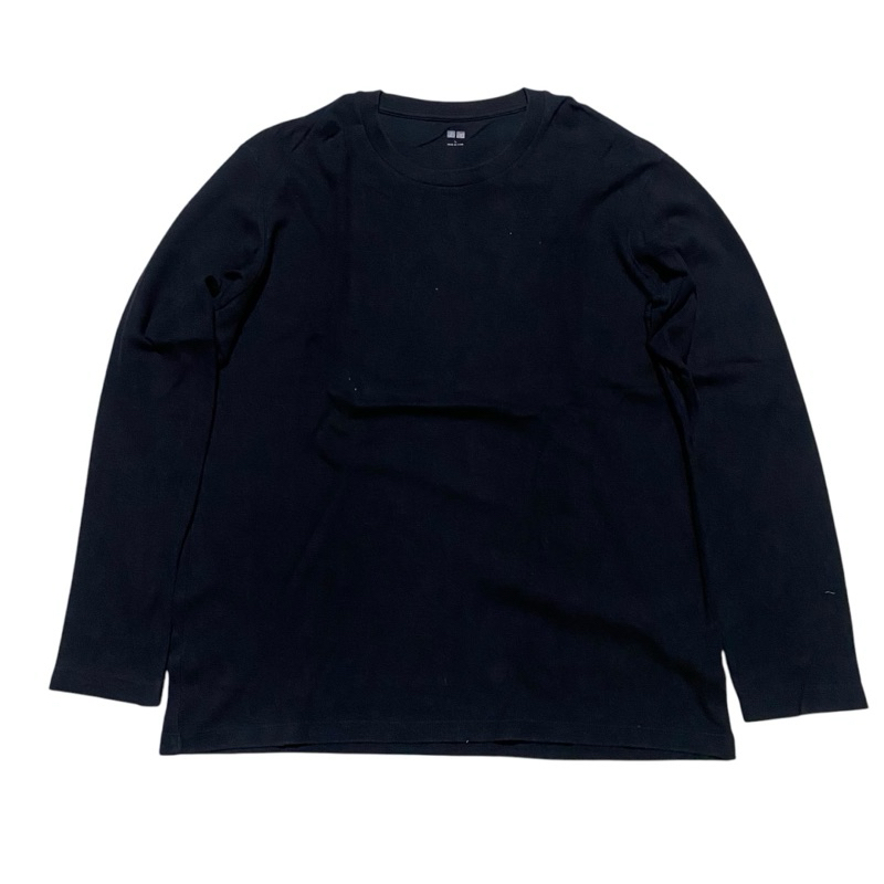 Uniqlo cotton basic black LS tee