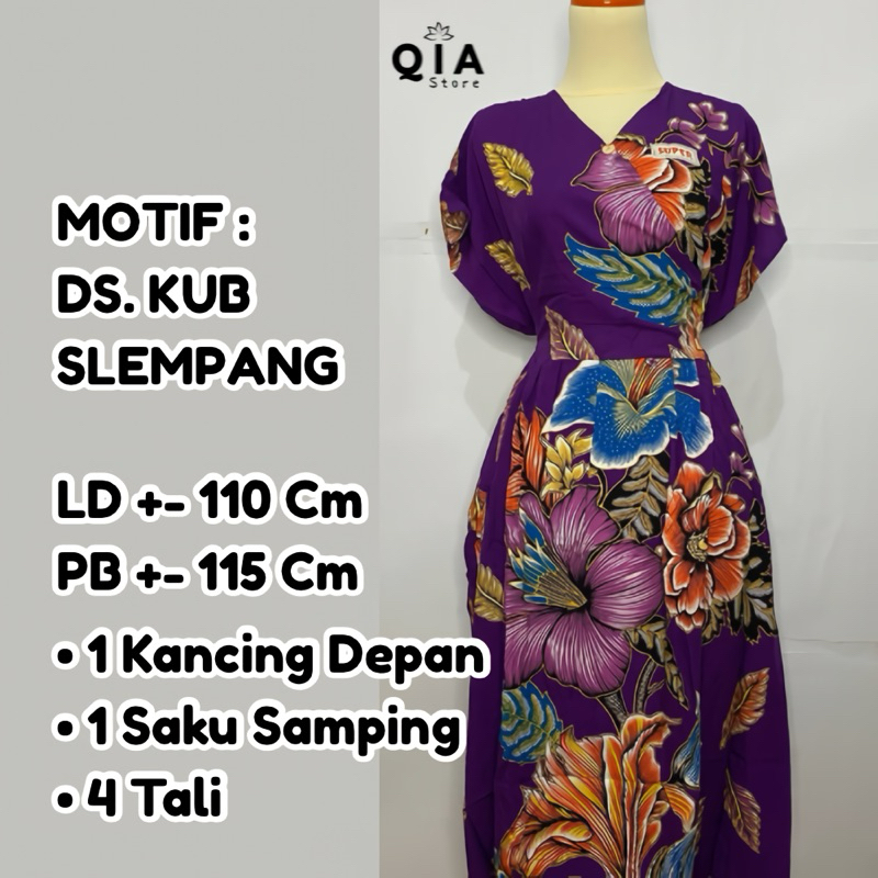 Daster Kencana Ungu Model Kimono/Slempang LD 110 cm Label Biru SUPER ASLI