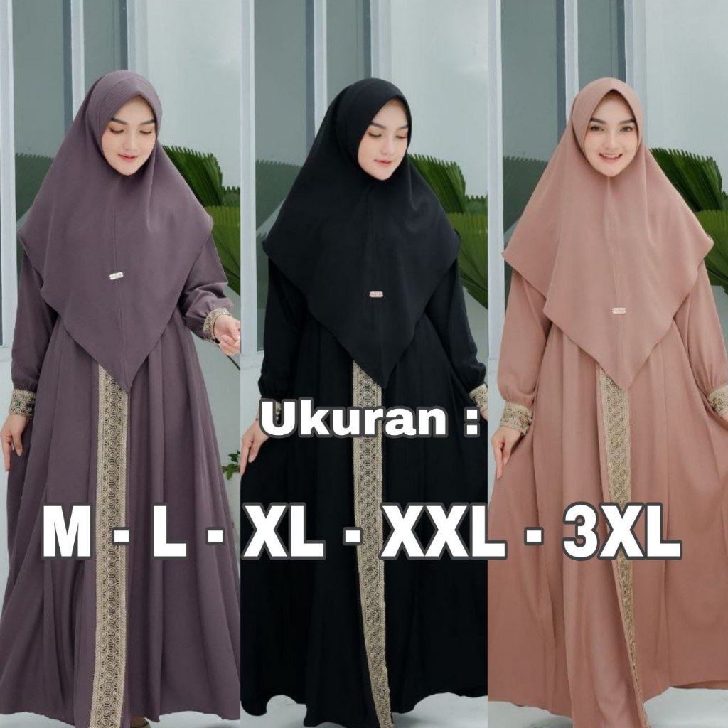 Gamis Kanaya Syar'i Set Khimar Cringkle Airflow Premium - Fashion Muslim Wanita Ukuran Jumbo M - L –