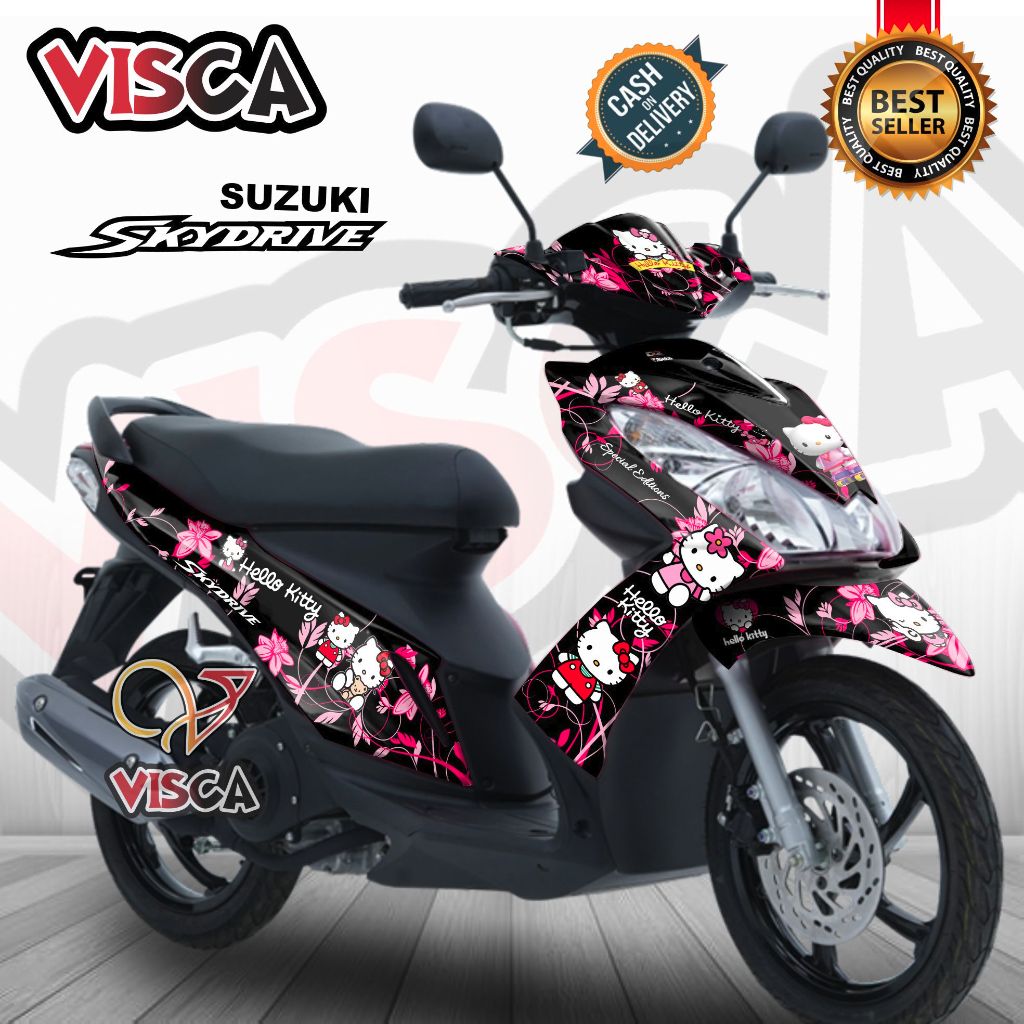 Decal Skydrive 125 Full Body Stiker Skydrive 125 Full Body Striping Skydrive 125 HELLO KITTY