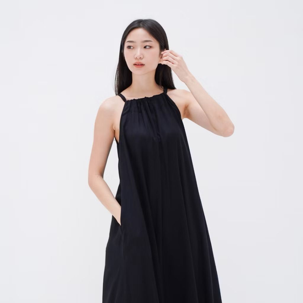 siren long dress//dress tanpa lengan/dress santai kekinian/dress korea style/dress pantai