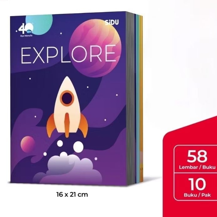 

Per Pack - Buku Tulis Sidu Sinar Dunia 58 Lembar 10 Buku