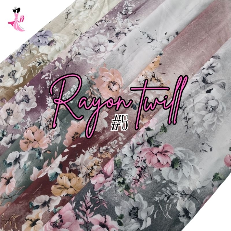 rayon twill premium / rayon will motif / kain rayon twill / rayon twill / rayon twill murah / rayon 