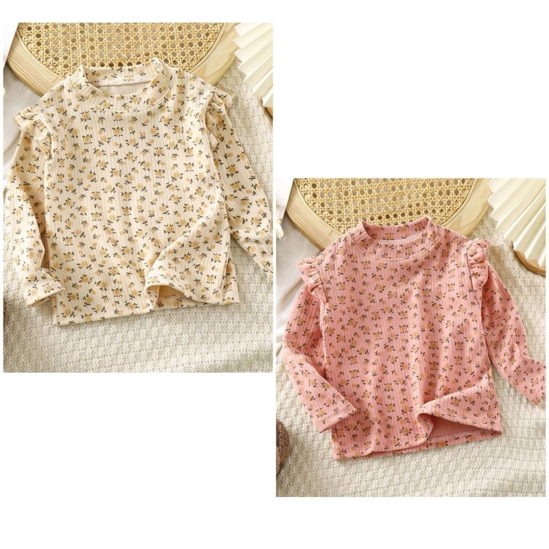 BAJU TOP ATASAN ANAK PEREMPUAN KOREA LENGAN PANJANG UMUR 1-6 TAHUN/KAOS ANAK PEREMPUAN LENGAN PANJAN