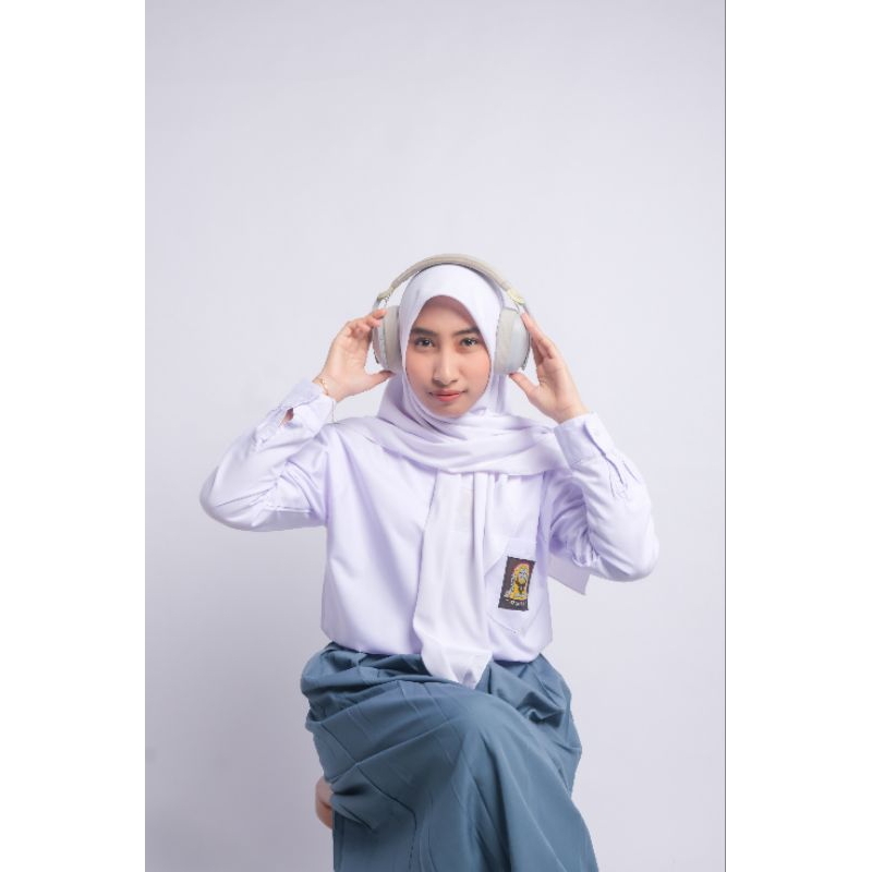 kemeja OSIS SMA lengan panjang untuk anak perempuan