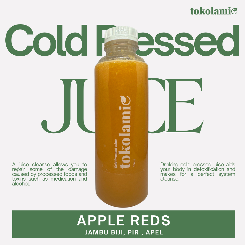 

Cold Pressed Juice - Apple Reds - Jus Sehat Detox Diet Natural Sayur Buah 250ml - Tokolamie