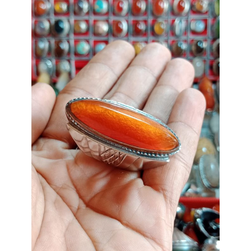 batu akik pandan merah redies sisik betik full