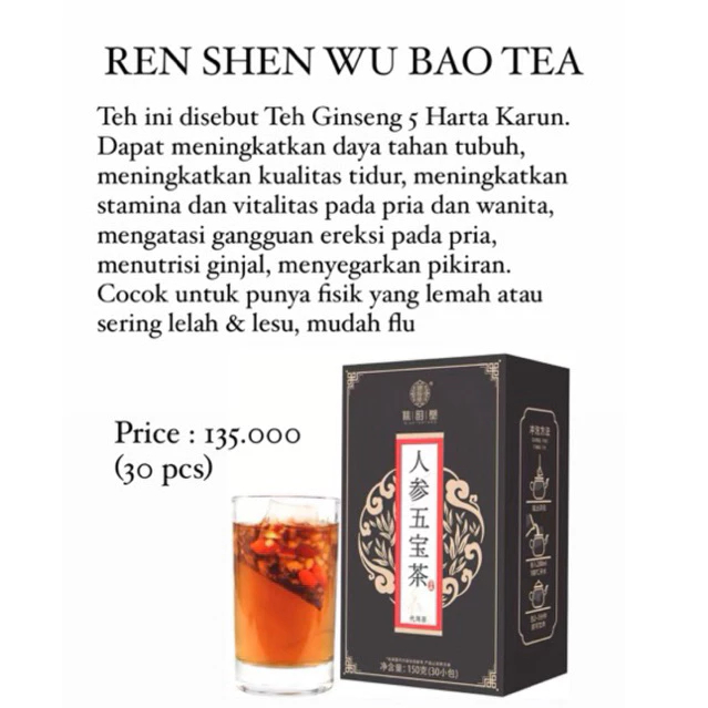 

Teh Ginseng 5 Harta - Nutrisi Ginjal & Hati Tingkatkan Stamina,kesehatan pria Teh Hipertensi Tidur Nyenyak Alami-100%Original