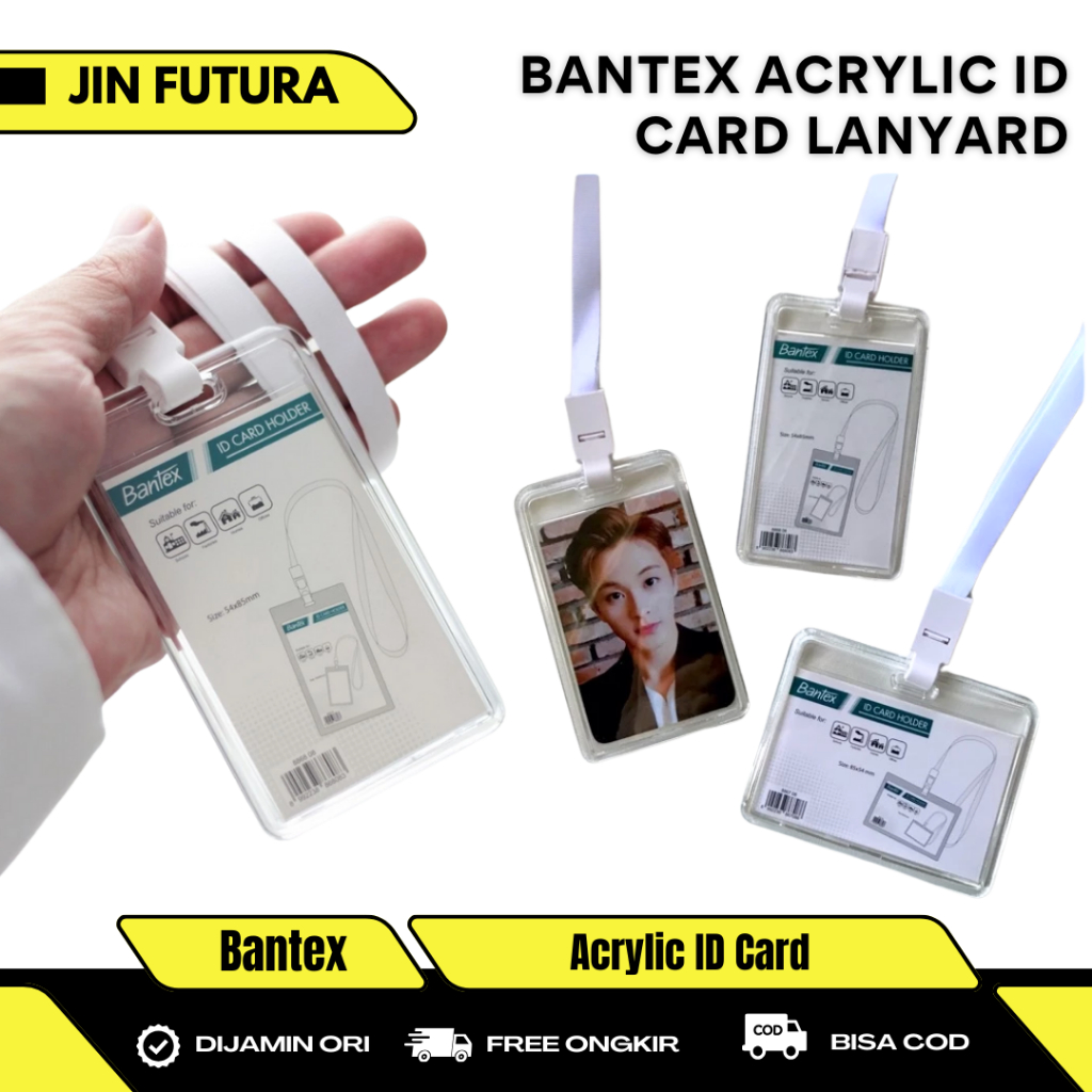 

Bantex - Acrylic Sleeve Photocard ID Card Transparan Tali Lanyard Toploader Akrilik