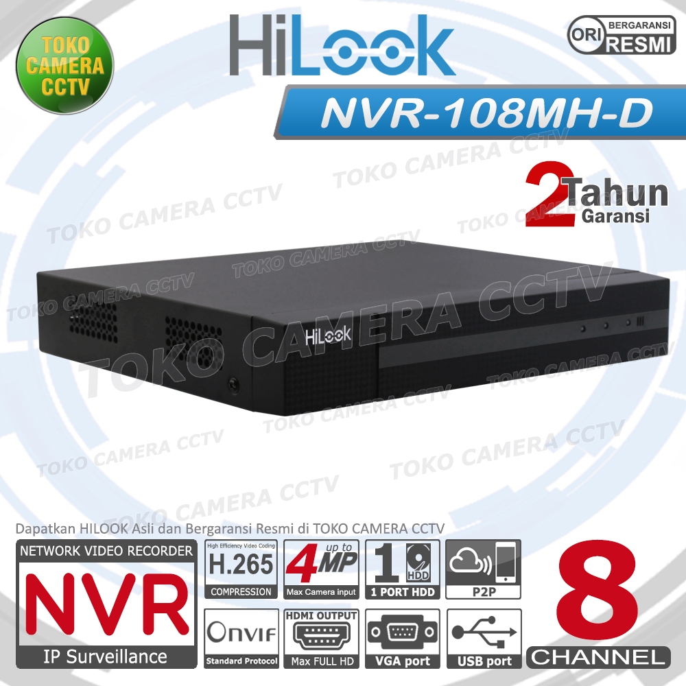 NVR RECORDER CCTV HILOOK 8 CHANNEL CCTV HILOOK 8CH 4MP