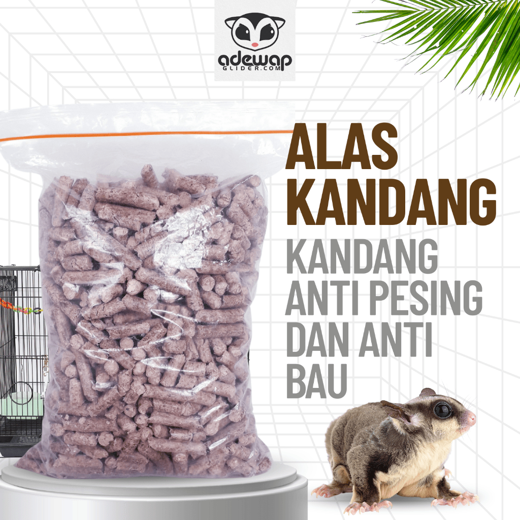 ADEWAP GLIDER Wood Pellet Alas Kandang Sugar Glider