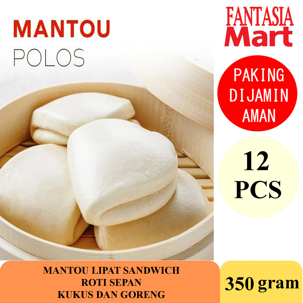 

MANTOU LIPAT SANDWICH ROTI SEPAN POLOS HALAL PACK PER 12 PCS HANYA PULAU JAWA NON COD FANTASIA FRESH DAN PAKING AMAN