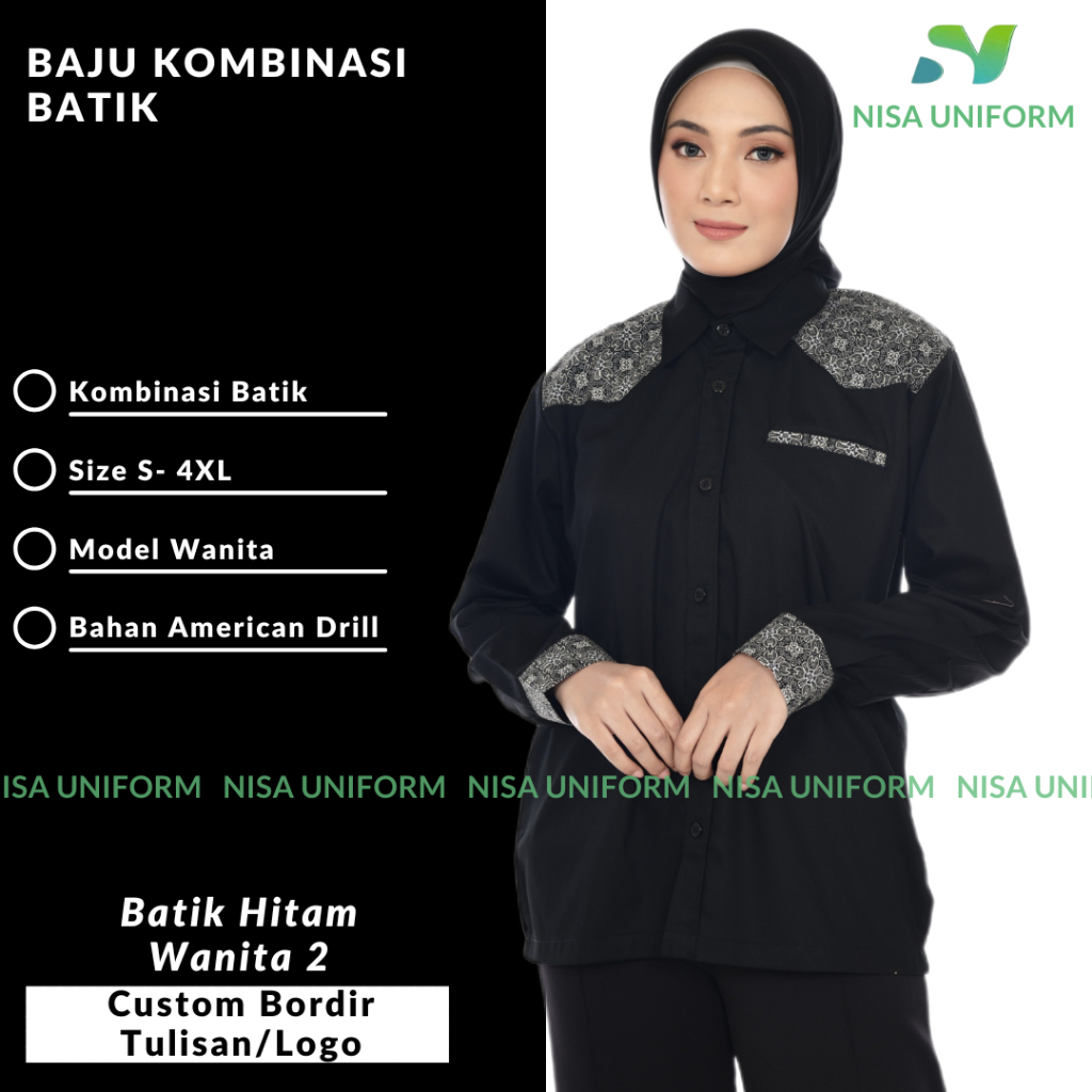 baju batik kombinasi/kemeja batik pria/seragam batik pria dan wanita/Baju Seragam Batik Kantoran