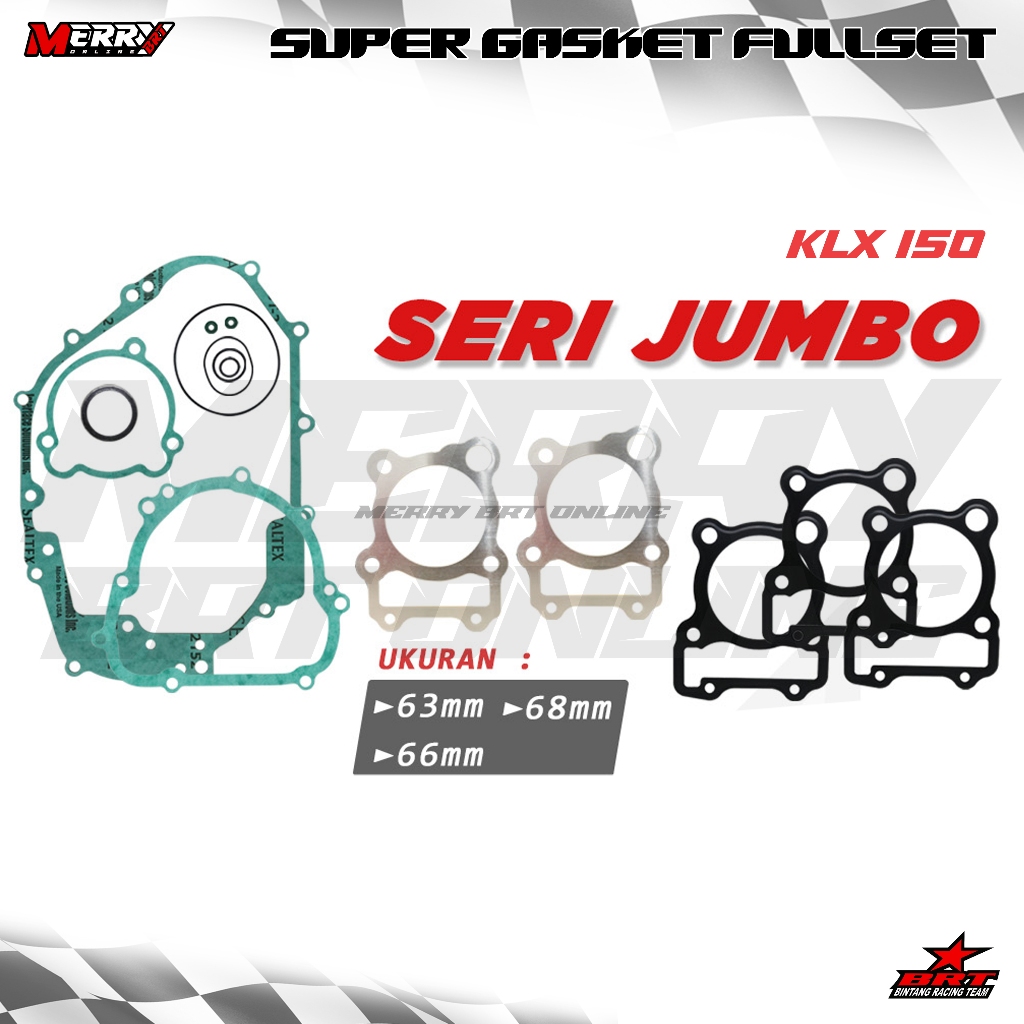 Super Gasket Full Set Bore Up BRT Paking Blok KLX 150