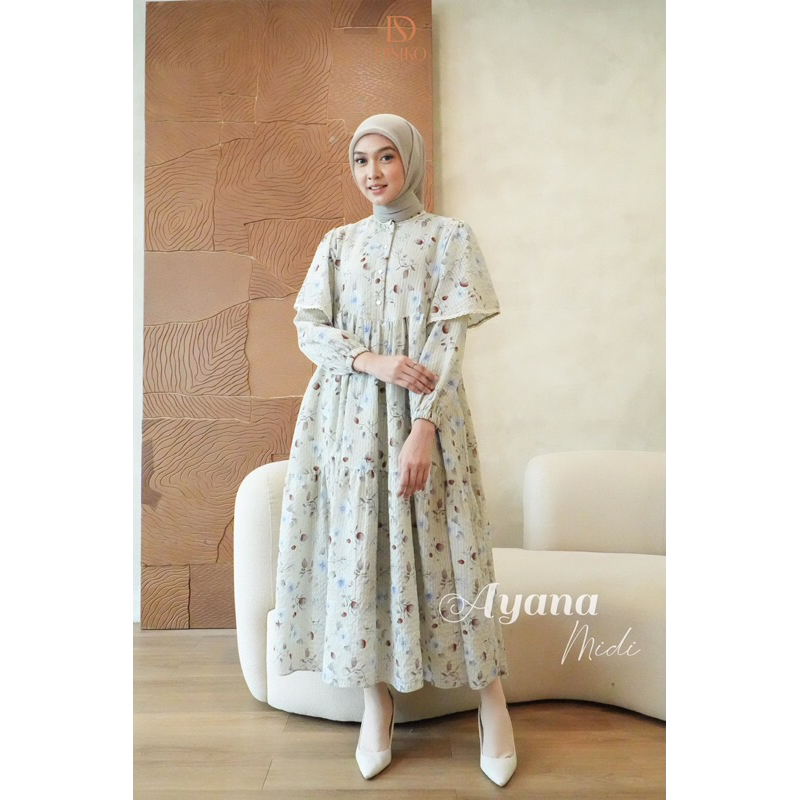 cod midi ayana midi haliza katun bordir full furing by disiko tunik fatima renda dada babydoll , tun