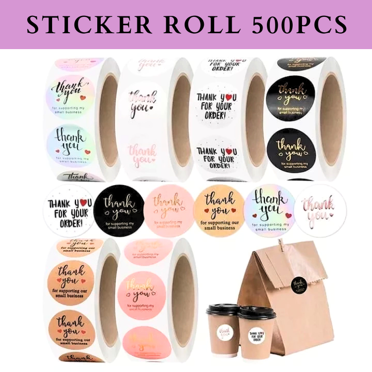 

STICKER THANK YOU ROLL isi 500pcs/Sticker Label Thank You