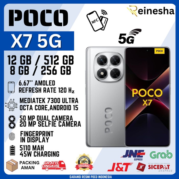 POCO X7 5G 12/512 GB GARANSI RESMI POCO ANDROID BARU X7 5G 8/256 GB RAM GARANSI RESMI