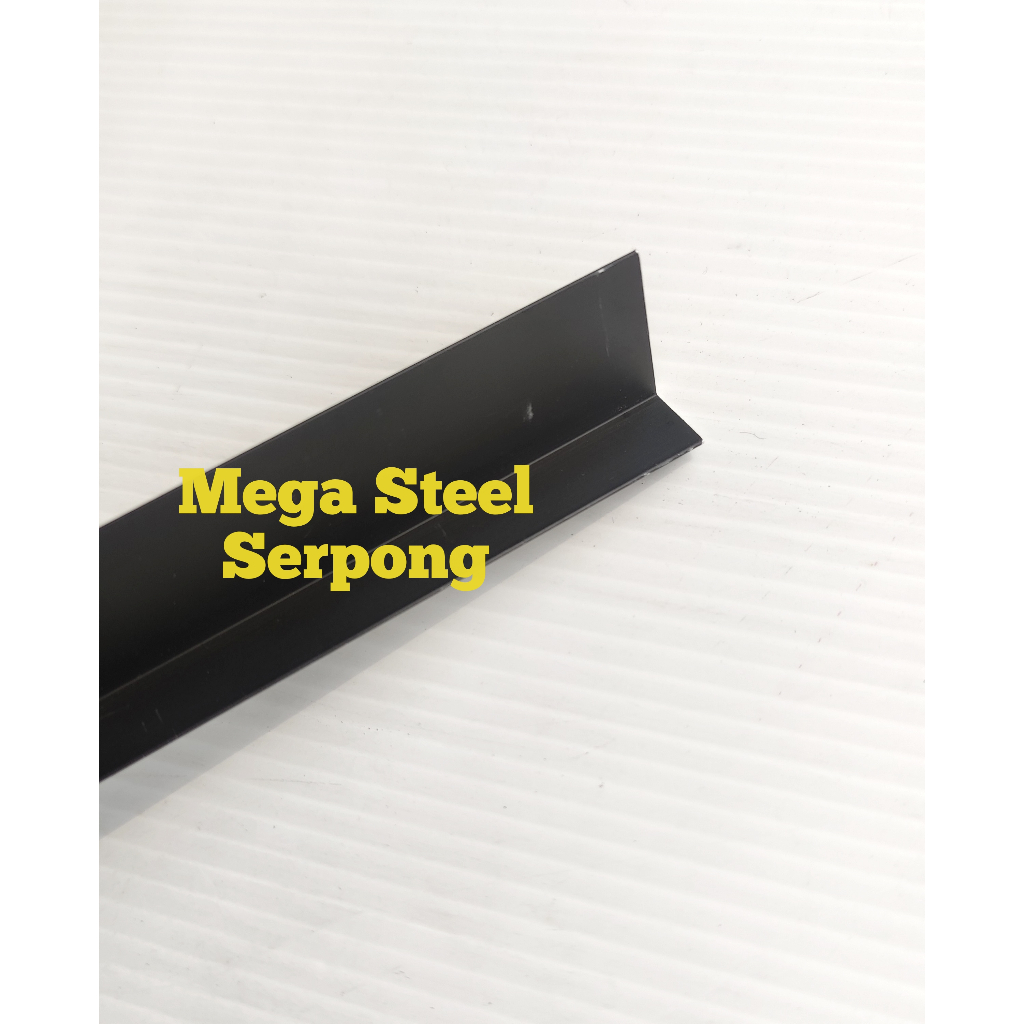 List Siku Alumunium Hitam Black uk 1 cm x 2 cm, Panjang 100 cm