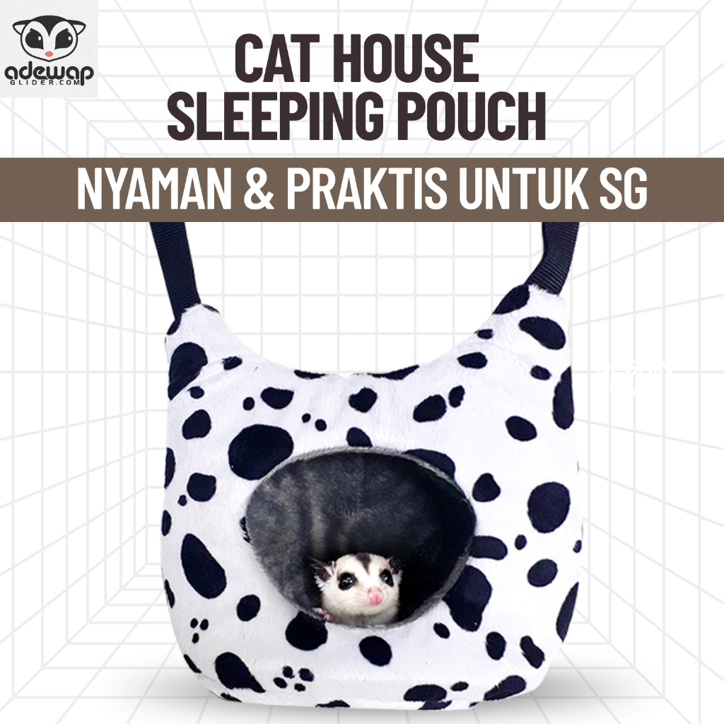 ADEWAP GLIDER Sleeping Pouch Cat Tempat Tidur Sugar Glider Bentuk Kucing