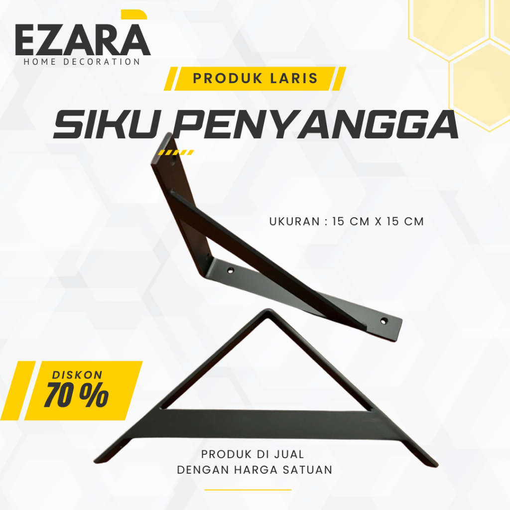 [EZARA] SIKU PENYANGGA RAK BUKU SIKU BESI RAK SUDUT RAK DINDING AMBALAN RAK PAPAN GANTUNGAN