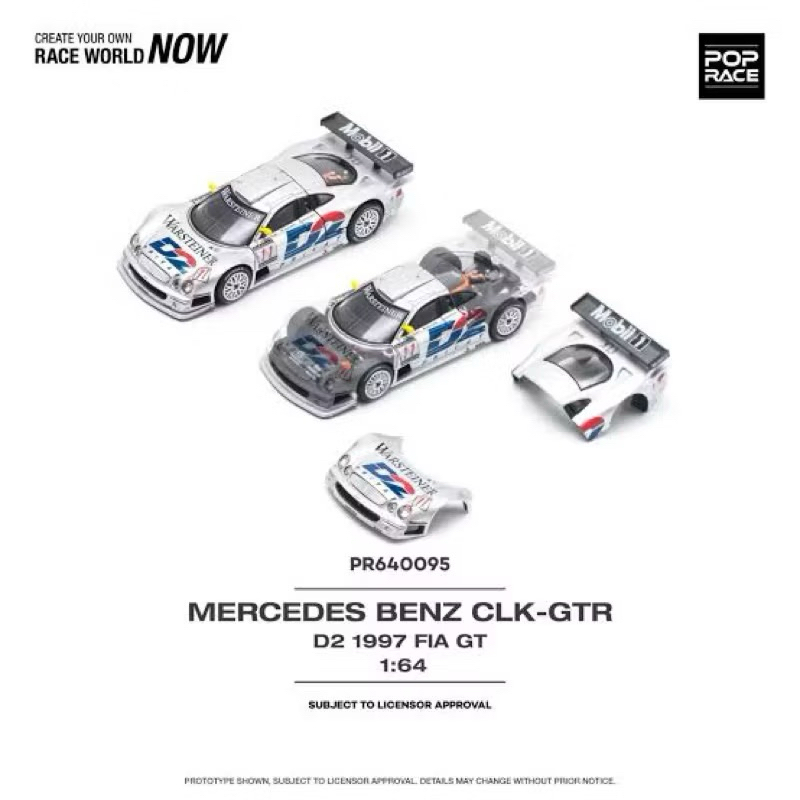 Pop Race 1/64 MERCEDES-BENZ CLK AMG GTR - 1997 FIA GT D2 PRIVAT