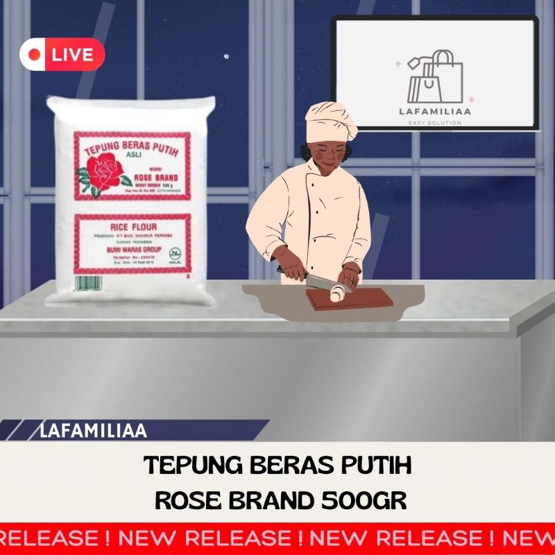 

Tepung beras putih rose brand 500gr