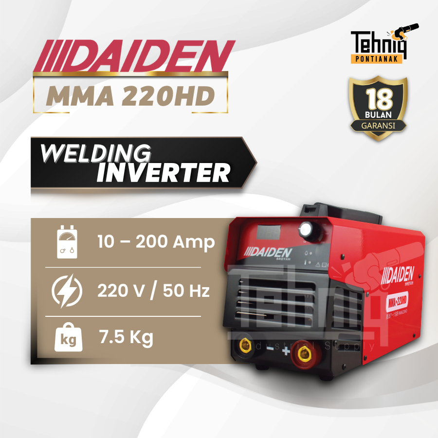 Mesin Las DAIDEN MMA 220 HD Travo Las Heavy Duty 200 Ampere / Inverter Las /  / Trafo Las Listrik
