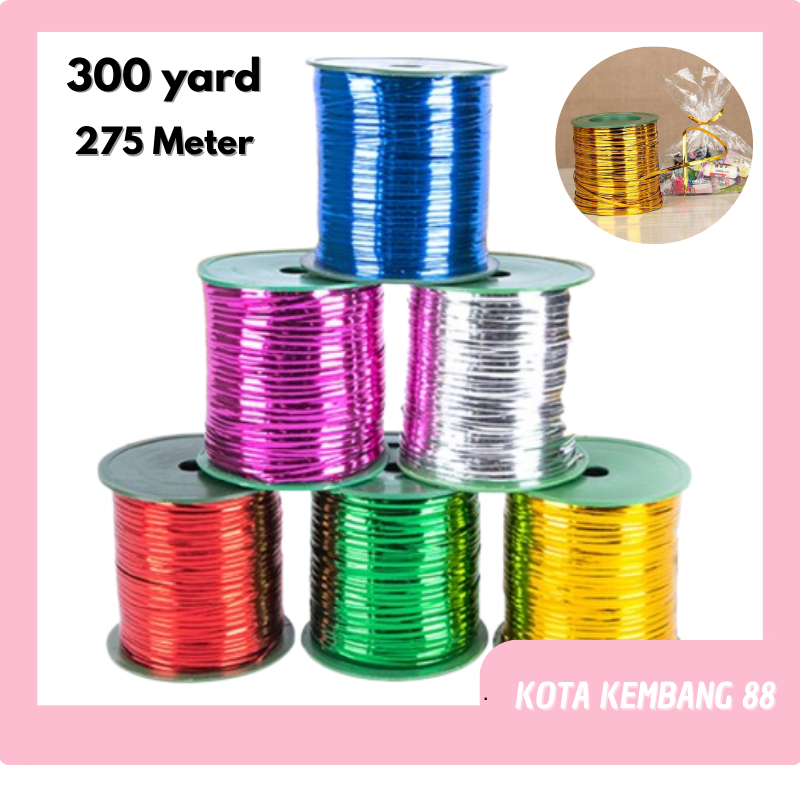 

Tali Kawat Pita Kawat Pengikat Metalik Sovenir Twist Roll 300 Yard PT08