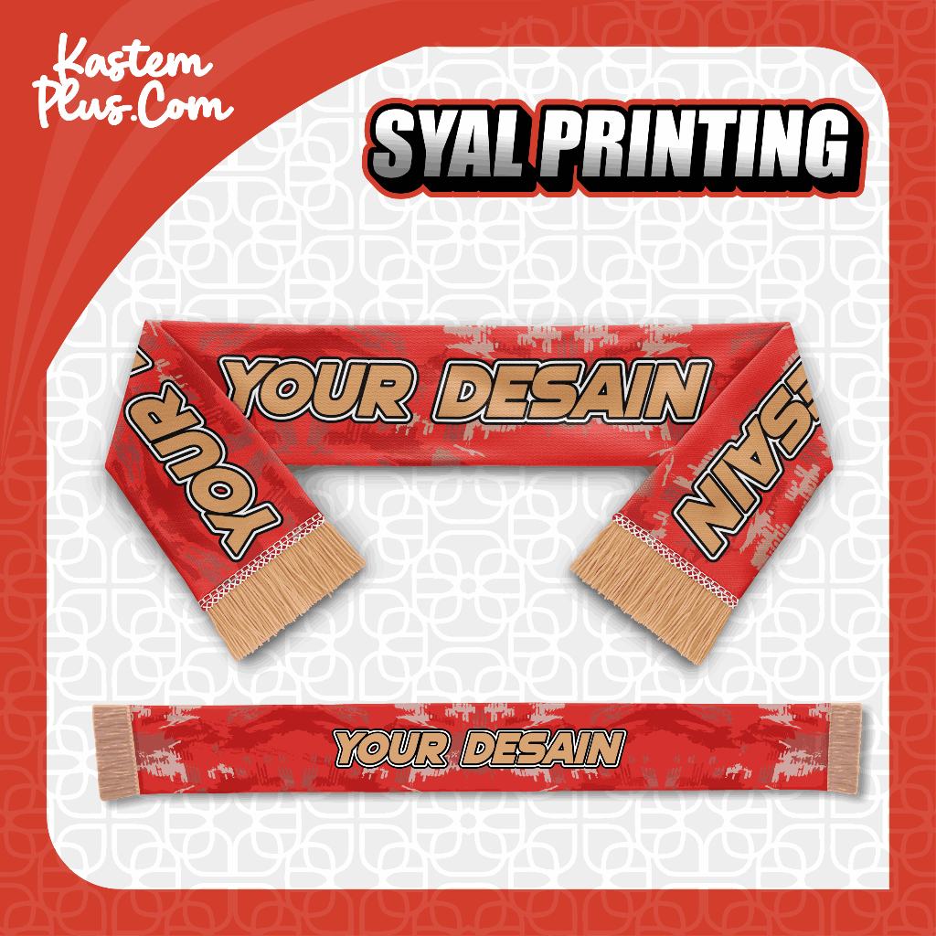 Syal Printing Custom Slayer 2 Sisi Bisa Satuan Syal Haji Umroh / Bola / Komunitas / Wisata / Suporte