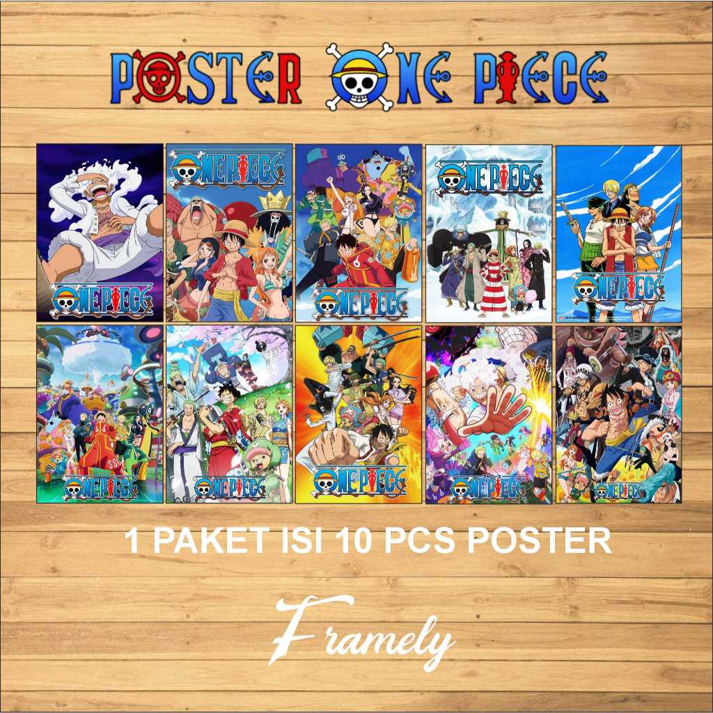 10pcs Poster One Piece | Poster Anime | Paket Poster Ukuran A5 A6