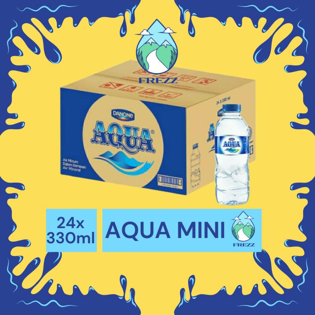 

(KARGO / REGULER) AQUA 330 ML MINI Dus Isi 24 BOTOL Per Karton - READY AQUA GELAS / CUP Air Minum Kemasan Botol Minuman Kardus