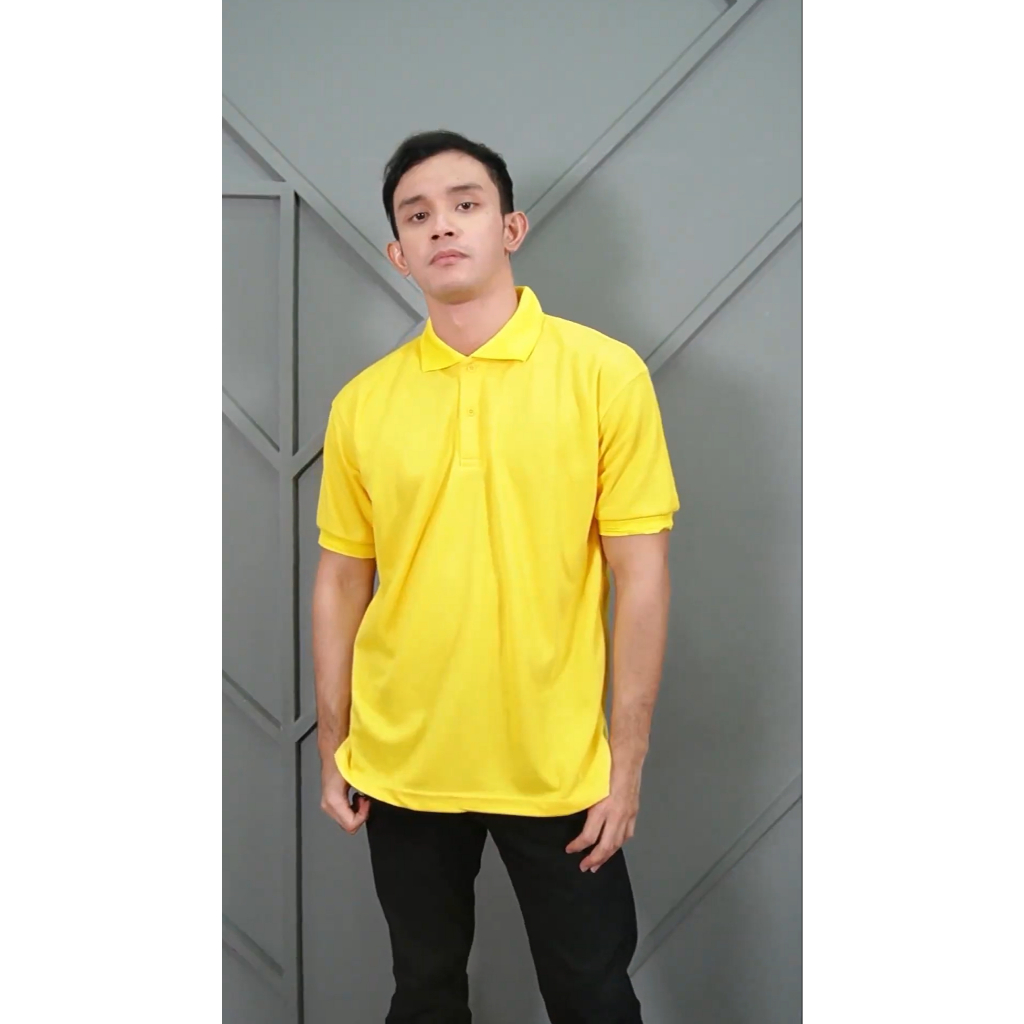 Polo Shirt Kerah Kuning Kenari Polos Unisex Cowok Cewek polos Kaos Kerah Murah Kerah