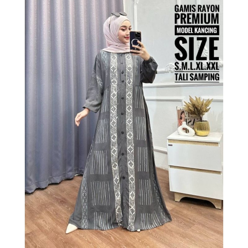 Gamis Rayon Twill Premium Busui Jumbo Batik Cap Malaman Batik Usman - Motif Baros