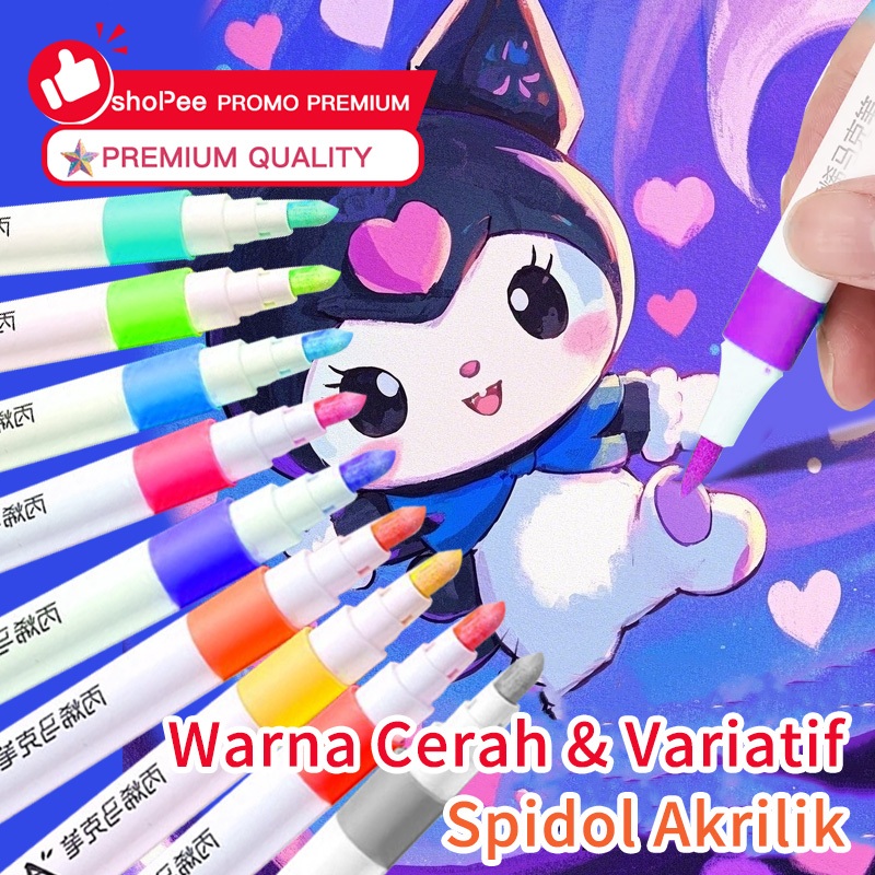 

set spidol akrilik 12/18/24/36/48 warna double tip touch marker alat lukis sketsa & diy