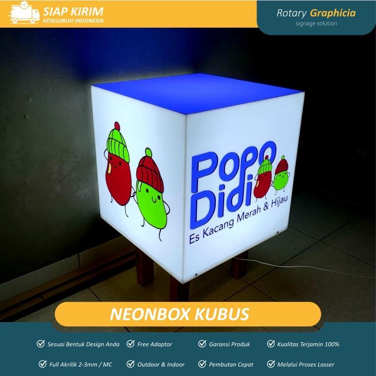 Neon Box Kubus Nyala Full Akrilik