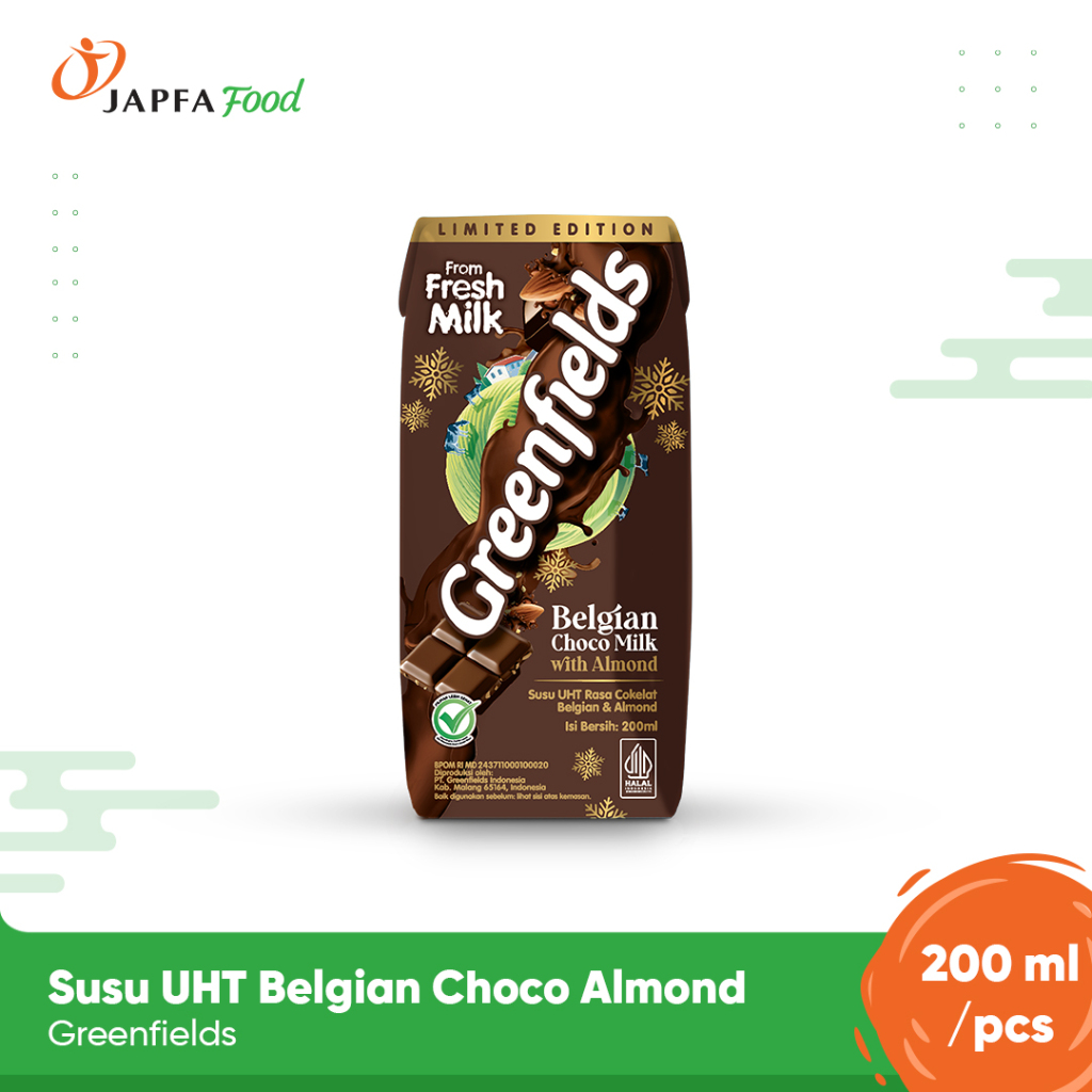 

Greenfields Susu UHT Belgian Choco Almond 200ml - 100% Fresh Milk dari Greenfields Farm
