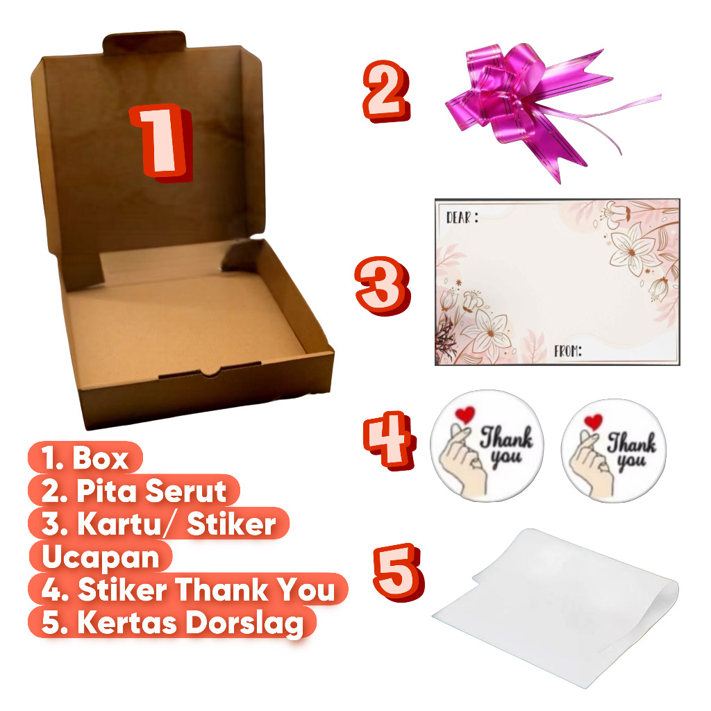 

NF- Box Hampers Kotak Kado Pita dan Kartu Ucapan