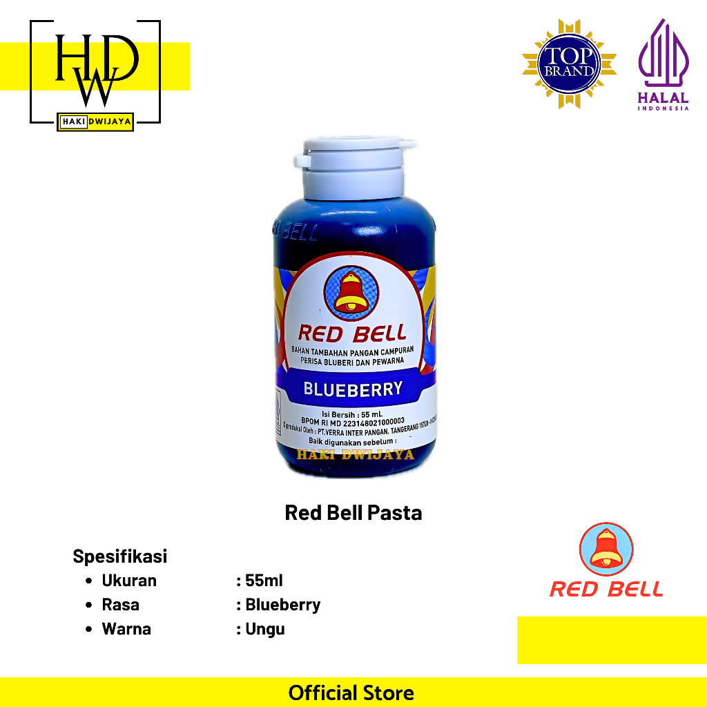 

[55ml] Red Bell Pasta Perisa dan Pewarna Makanan Rasa Blueberry