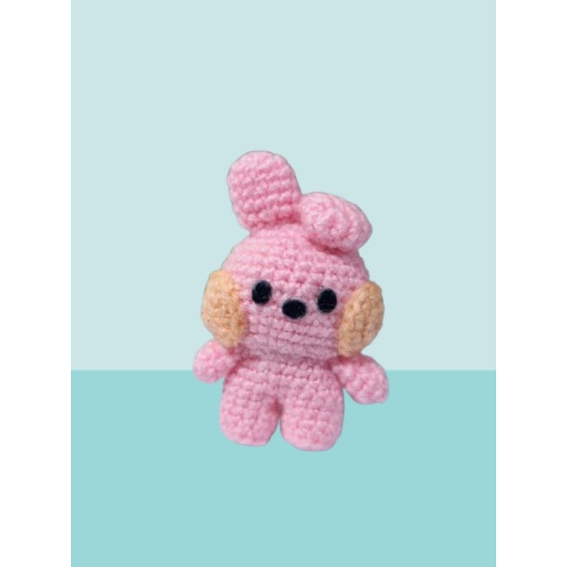 Rajut Boneka COOKY BT21-MININI Amigurumi Keychain-COOKY gantungan kunci amigurumi