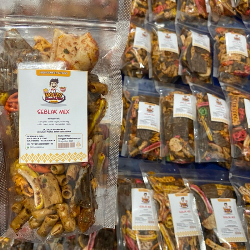 Paket Resseller 50Pcs [NOLIS SNACK & FOOD] Jajanan Viral/Seblak Mix/SeblakKering/SeblakBeton/Basreng