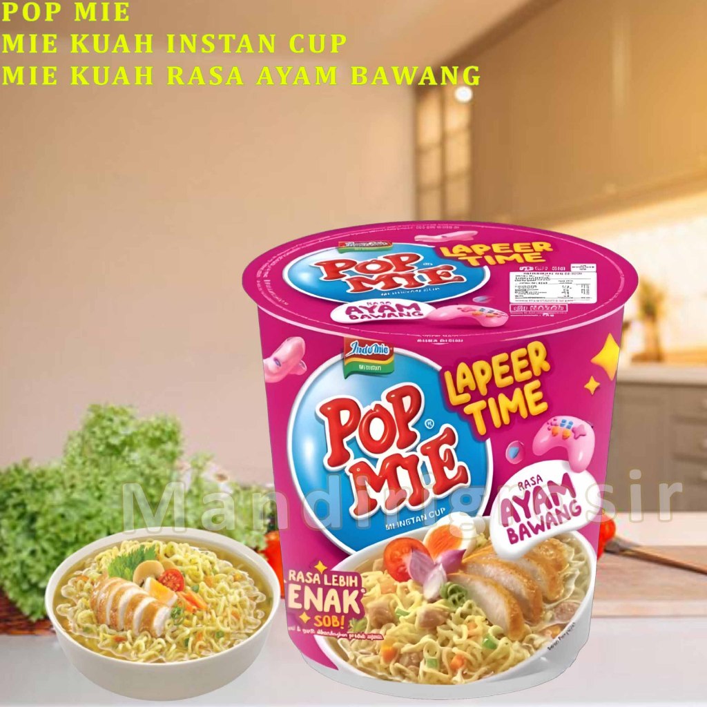 

Mie Kuah Instan Cup * Pop Mie * Mie Kuah Cup Rasa Ayam Bawang * 75gr