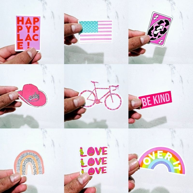 

Sticker lucu pink Stiker Merah Jambu gadis Anti Air Stikers Berperekat Waterproof sticker decal buat