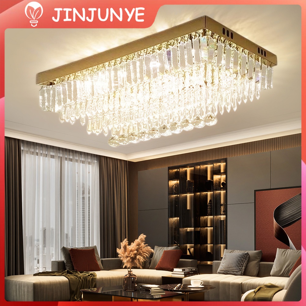 ✨Garansi Gratis✨Lampu Plafon Kristal Mewah 50cm 3 warna Lampu Gantung Ruang tamu/Ruang Makan/MiniBar