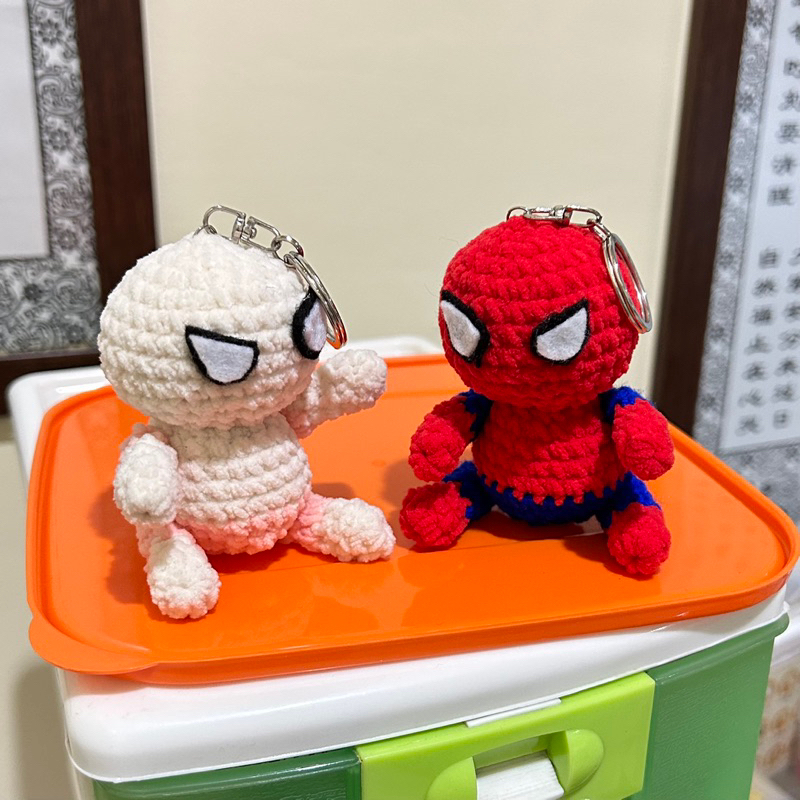 Crochet Spiderman Couple Keychain
