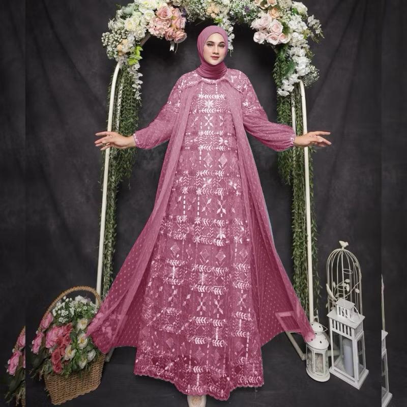 MAXI NUSAIBAH (M-XXL) GAMIS MURAH GAMIS BRUKAT GAMIS PESTA GAMIS SYARI SERAGAM PESTA KONDANGAN GAMIS